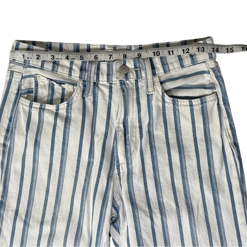 Joe's Jeans The Blake High Rise Wide Leg Crop Jeans Blue White Striped Size 26 - Picture 10 of 11
